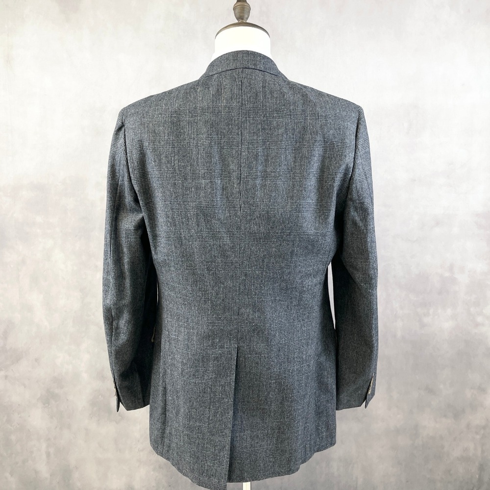 VTG Bill Blass Mens Blazer 42S Gray Glen Plaid Sport Coat Jacket Heritage Prep - Picture 4 of 12